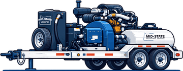 Jetstream industrial hydroblasting trailer illustration