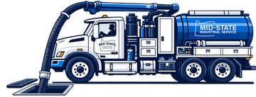 Vactor hydro excavator and vacuum recovery truck illustration